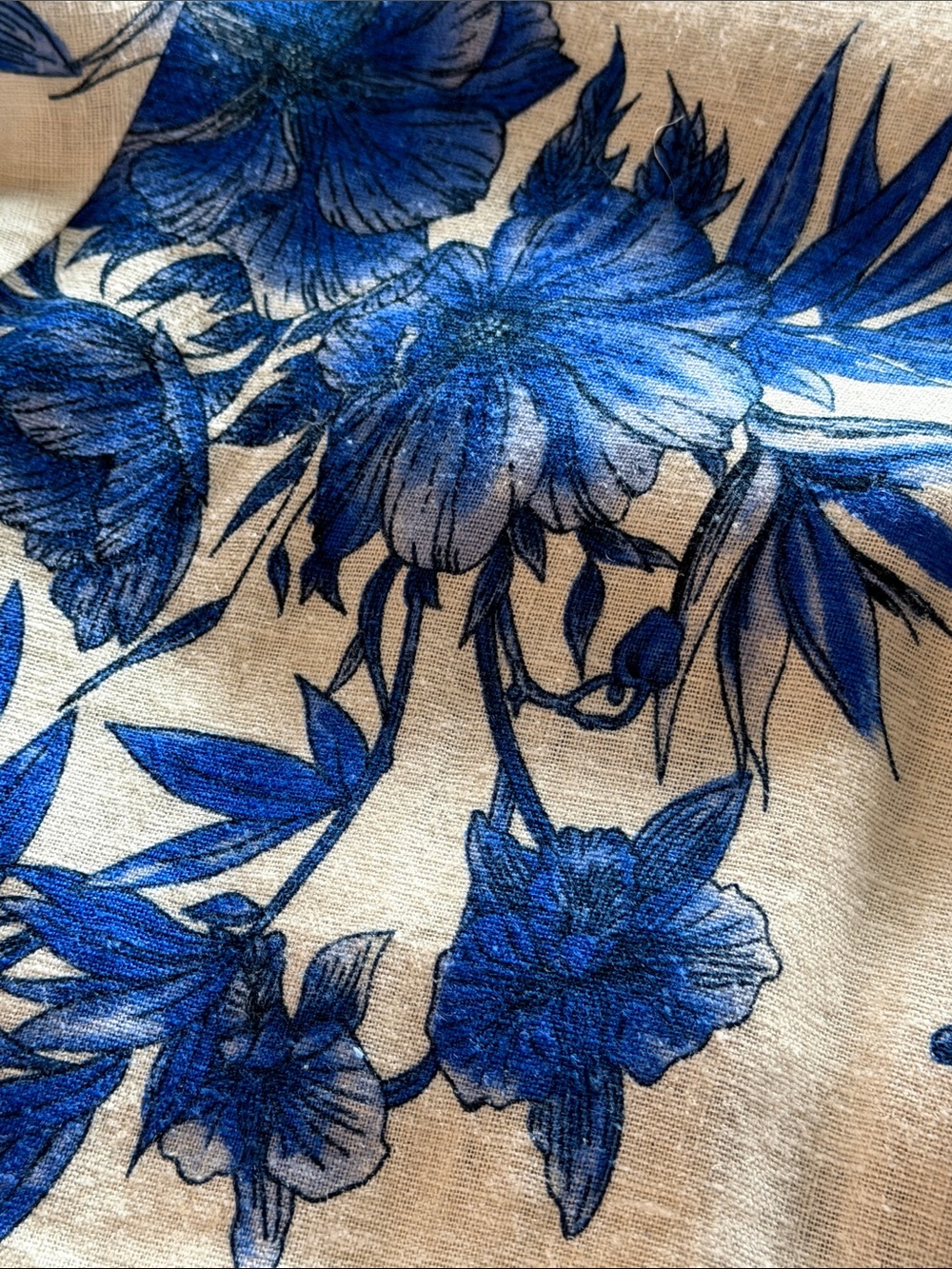 Calypso St. Barth Blue Floral Linen Button-Front Women’s Dress Medium - Picture 8 of 8